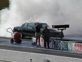 His burnout had the crowd cheering