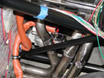 Starter motor, heat sleeve on fuel line & Starter cable, maxi-fuse