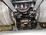 Underside view of the diff and trans