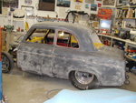 Side view car being sanded