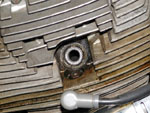Spark plug hole - left cylinder