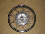 The new rear wheel with new spokes and tire