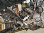 Working on placement of rear brake master