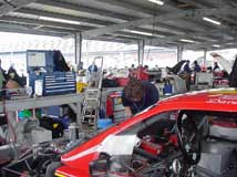 Mark Bacher working on the car