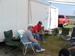 Dave and Mark Bacher relaxing in the paddock