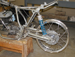 A view of the rear wheel assembly before modification