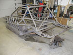 A 3/4 view of the sand blasted frame