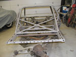 Rear view of the sand blasted chassis