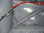 Next, the antenna cable was run from the back to the driver's side