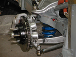 A rear view of the front brake