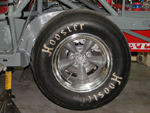 The left rear with the wheel mounted