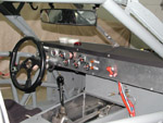 An interior view of the windshield support